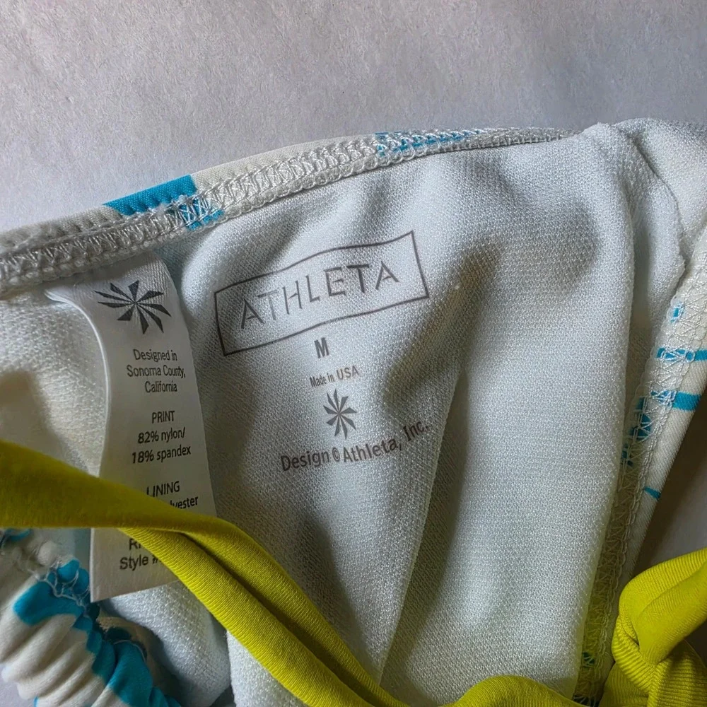 Athleta Bikini Set Medium Blue Floral Tropical Hibiscus Y2K Coastal Swim Suit - Picture 6 of 7